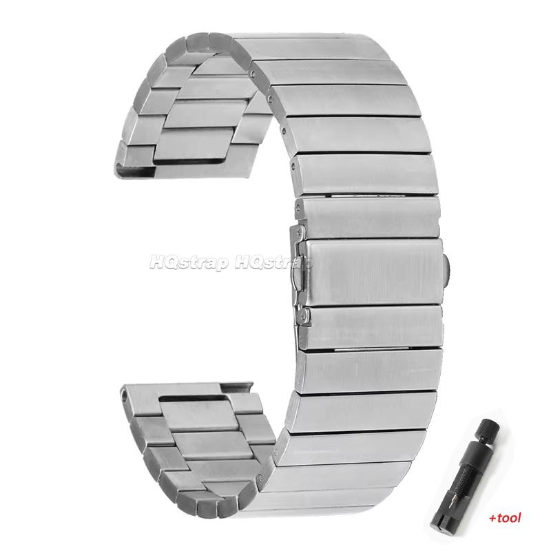 Massives Metall-Uhrenarmband 18mm 20mm 22mm 24mm Edelstahl-Armband Smartwatch Ersatzarmband Armband Uhrenzubehör 18mm white