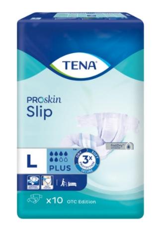 Tena Slip ProSkin Plus OTC Edition, tamanho L, 10 contagens - fraldas pull-up para adultos
