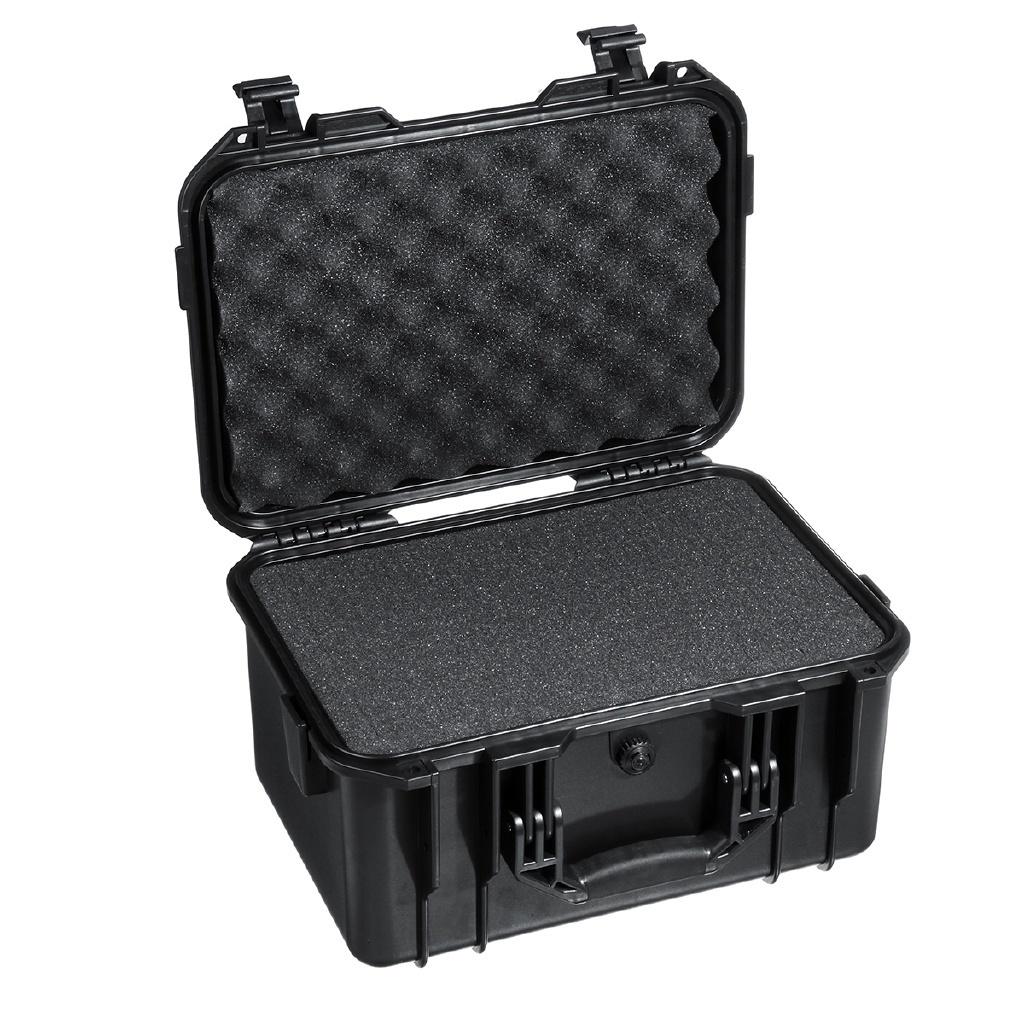 Waterproof Safety Tool Case Sealed Box Equipment Impact Resistant Tool Box Suitcase Tool Container Black 325x215x172mm