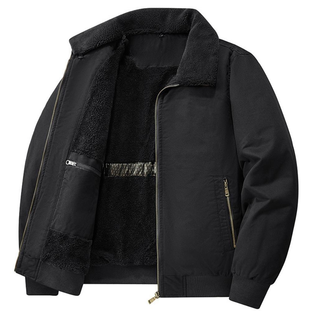Winter New Fleece Thick Warm Pilot Jacket Men Fashion Casual Windproof Coat Men Autumn Outwear Outdoor Fur Collar Jacket Men