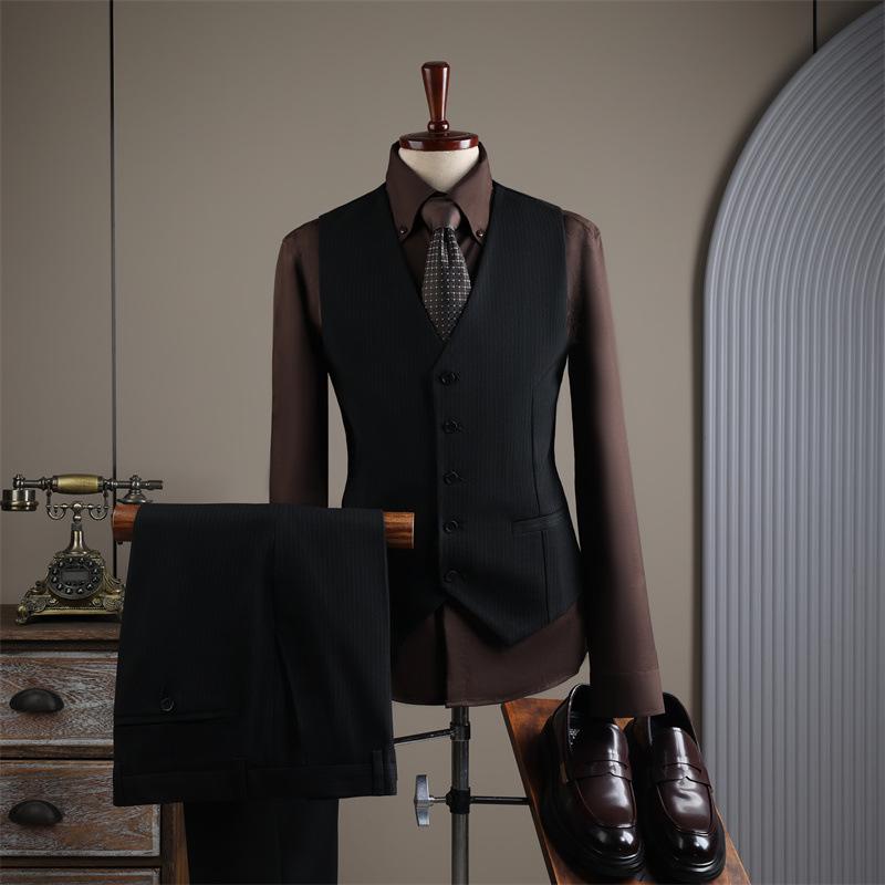 Plus Size Men`s Striped Business Casual