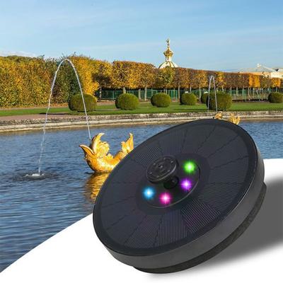 Solar-powered Fountain with Colorful Light Waterproof Auto Charging Simple Installation Intelligent Mini Solar Pump Fountain Decor