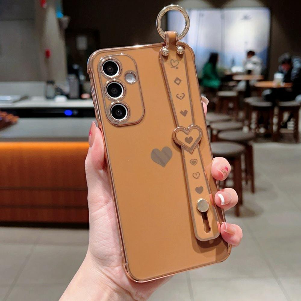 Für Samsung Galaxy A16 5G/A16 4G Hülle Armband Ständer Liebesherz TPU Handyhülle Fingerhalter