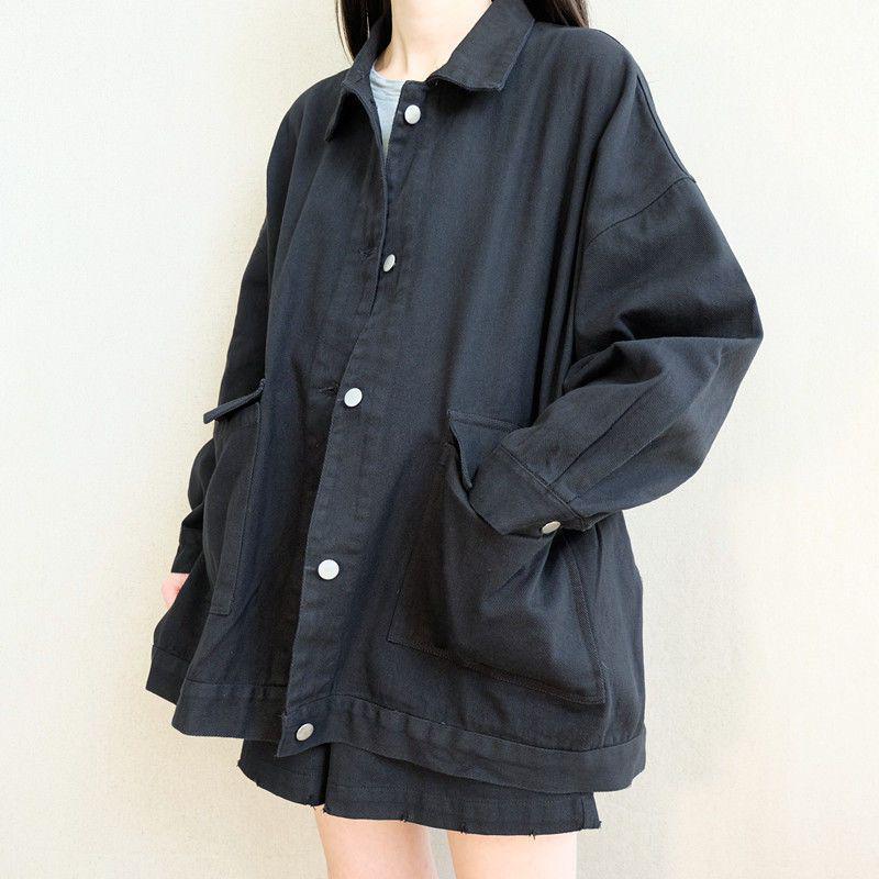 Korean Style Retro Casual Loose BF Windbreaker Jacket for Autumn and Winter