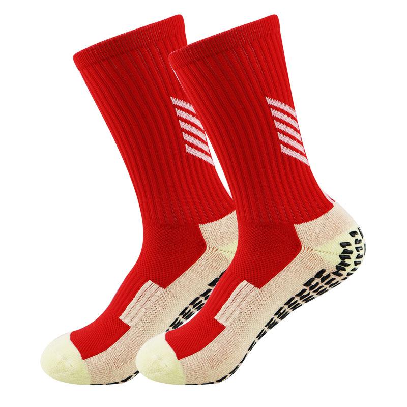 Men's Non-Slip Glue-Dot Football Socks - Thick Towel Cushion, Mid-Tube Training Sports Socks