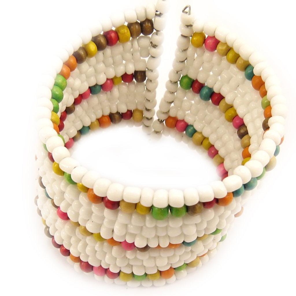 Les Trésors De Lily [L5069] - Brățară designer 'Katmandou' alb multicolor