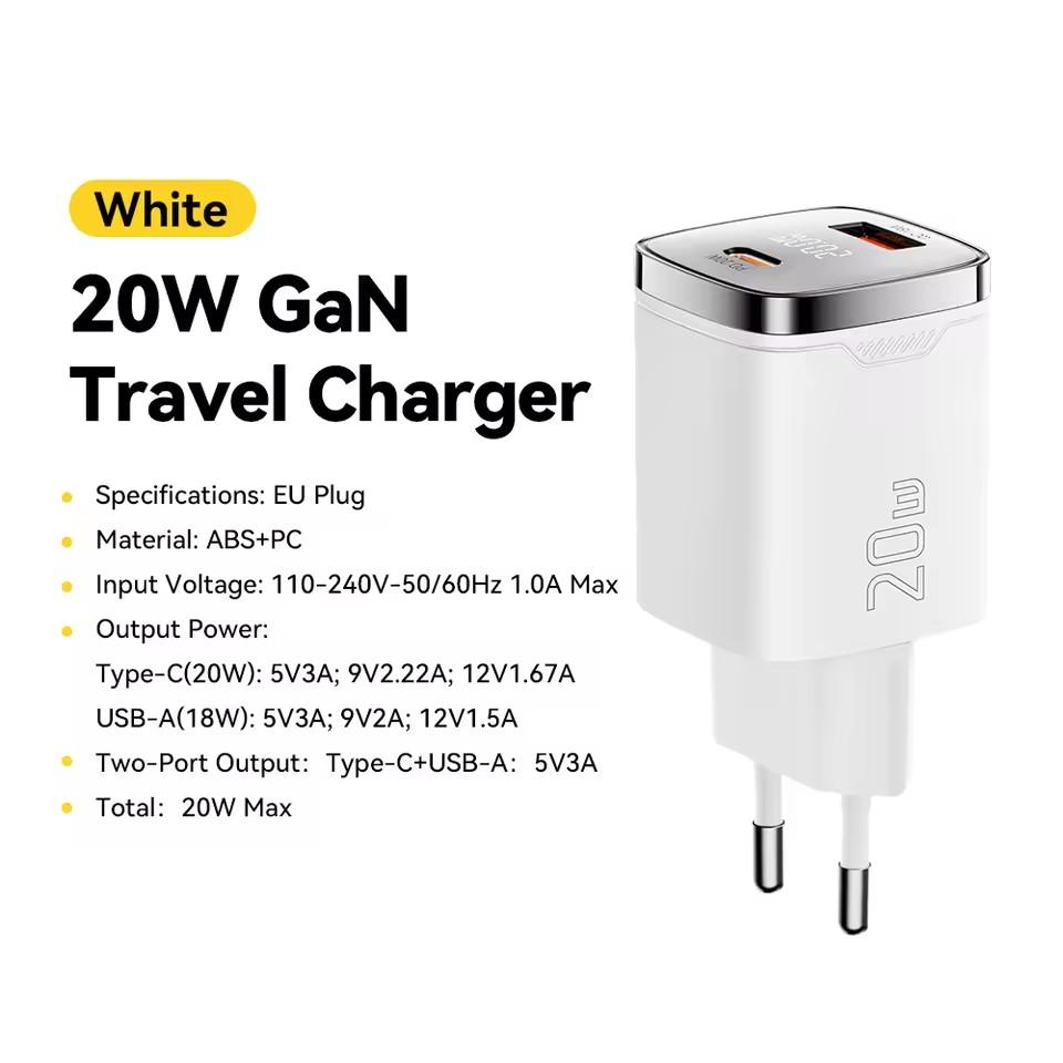 Essager GaN 20W USB Type C Charger Digital Display PD Fast Charging QC 3.0 Quick Charger For iPhone 16 15 14 Pro iPad Charging