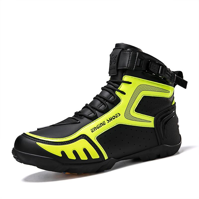 Unisex Ganzjahres Motorradstiefel Für Straßen- und Geländefahrten Atmungsaktiv Stoßdämpfend Anti-Rutsch Abriebfest