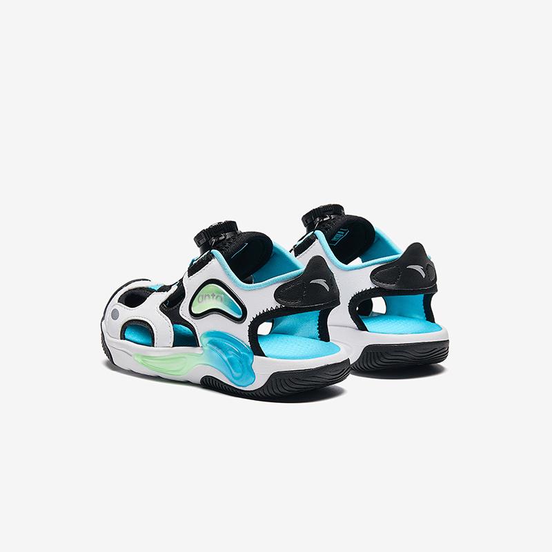 Anta Kids Fabric Comfortable Versatile Trendy Outdoor Beach Shoes Kids Sandals White Black 312429970-2