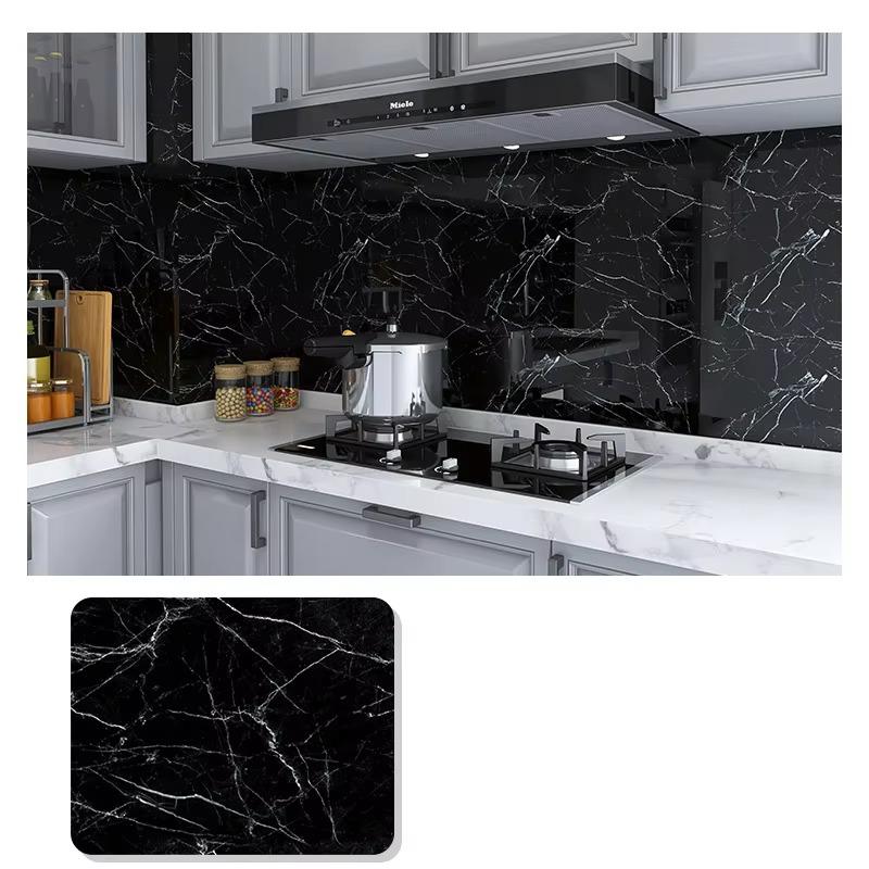 Sticker 1PCS Marbled Wallpaper Self-adhesive Thickened Waterproof Tile Wall Sticker Cabinet Cooktop Desktop Oil-proof