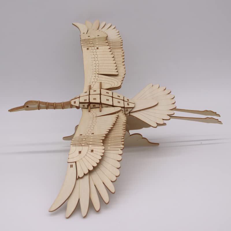 Tsukurun 3D Wood Puzzle with Japanese Instructions Species Desu® (Endangered Series Red-crowned Crane)