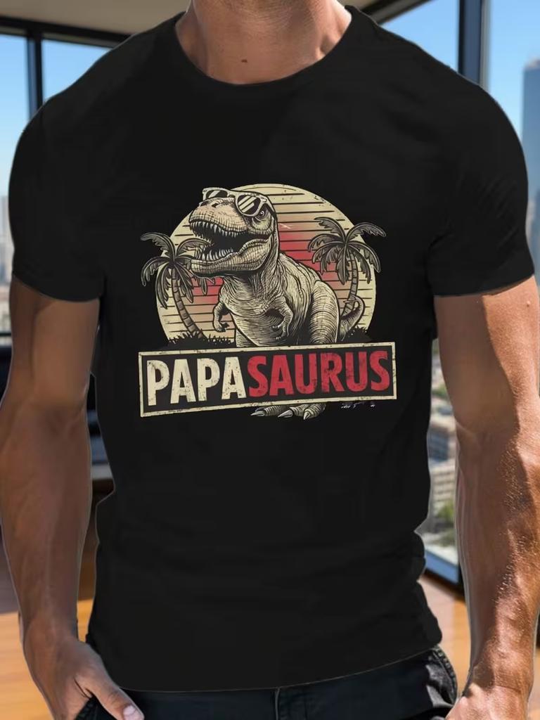 Summer Unisexs Casual Black Shortsleeved Unstoppable Tyrannosaurus Rex Pattern Print Tshirt