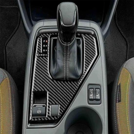 Soft Carbon Fiber Gear Shift Panel Sticker Cover Trim For Subaru Crosstrek 2024