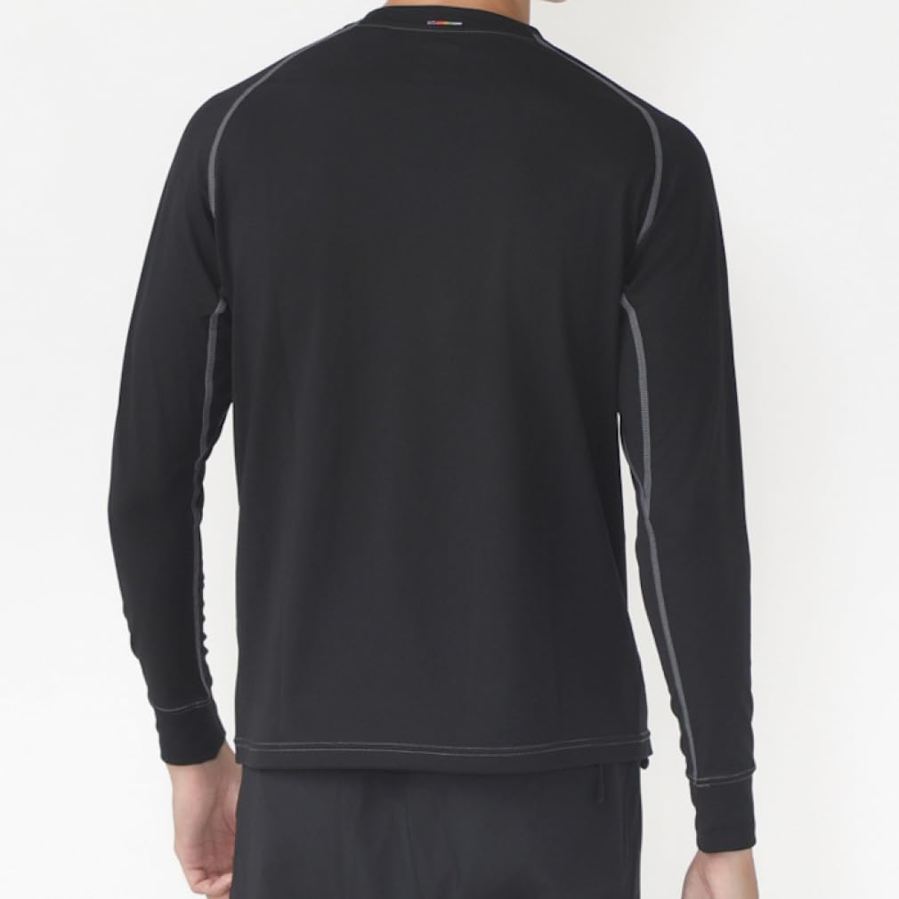 Phoenix Crew Neck Long Sleeve Black Men's T-Shirt, (PH9900)