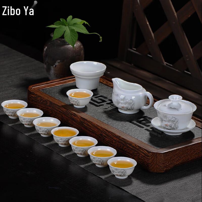 ZIPOYA Chinese Ceramic 10-Piece Tea Set