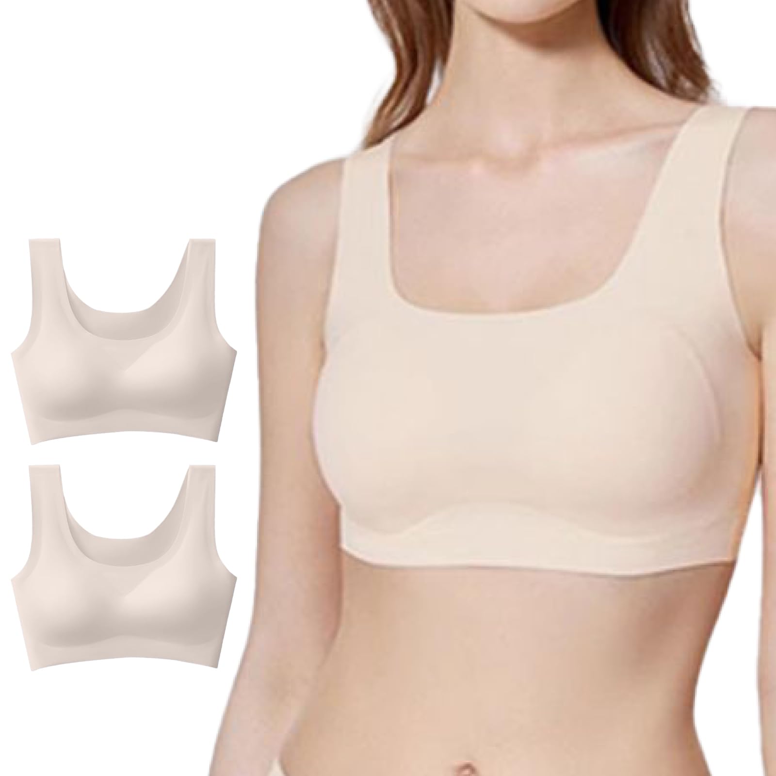 

RONGUI Одноразовый бесшовный набор спортивных одноразовых бюстгальтеров-чашек, 2, Бюстгальтеры, Беспроводной, Нижнее белье, Больница/Путешествия, (JP, Алфавит, M, Бежевый) бежевый