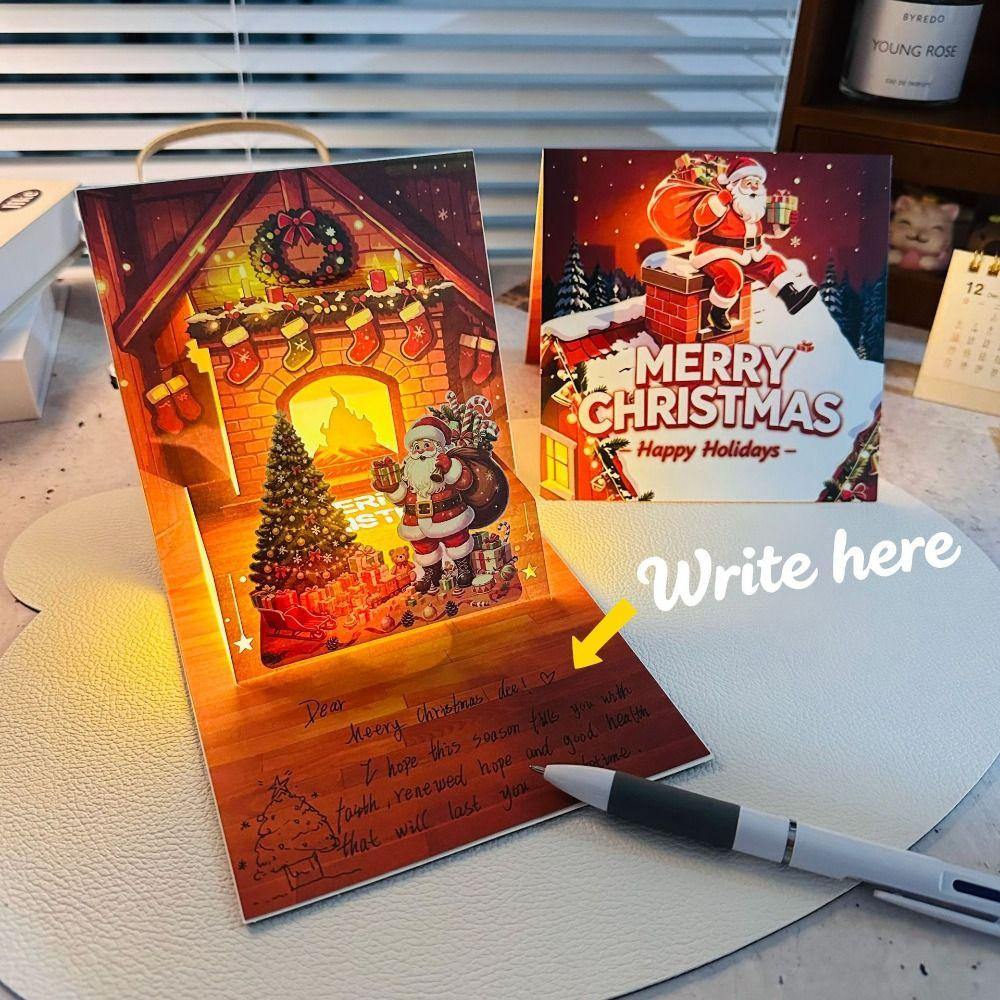 Colorful Christmas Greeting Card 3D Pop Up Creative Gift Music Christmas Card Premium Quality Pop Up Christmas Card Holiday