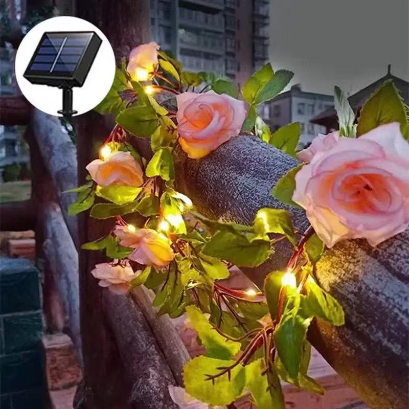 Waterproof Solar Rose Vine String Lights