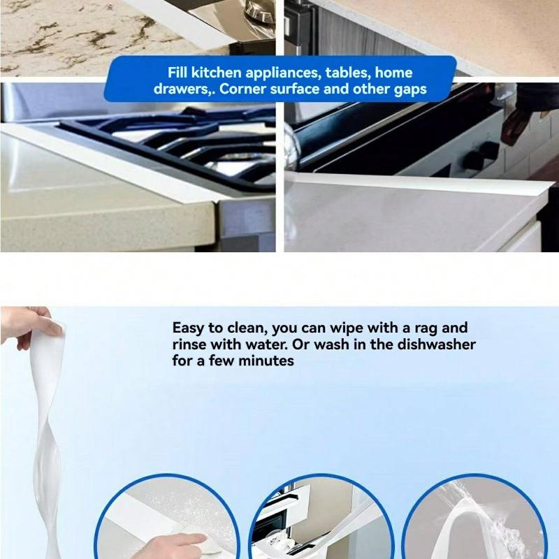 1 Stück Herdabdeckung Küchenabdichtung Bio Hochtemperaturbeständig Küchenspaltstreifen, Küchenzubehör Öl- und Schmutzabweisend Gas