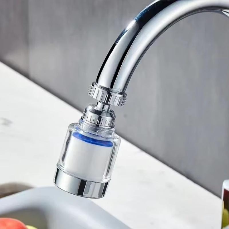 Kitchen Faucet Water Filter Pressurized Bubbler Chlorine & Heavy Metals Removal Hard Water Purifier with Basin Extender