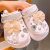 1Set Fashion Pearl Shoes Chain Advanced Shoe Decorations Pearl Bow Shoe Charms Set DIY Detachable Buckle Shoes Accessories