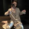 Spring Women Sleepwear Set Autumn Pajama Set Turn Down Collar Faux Silk Satin Long Sleeve Polka Dot Print Female Pijama HomeWear