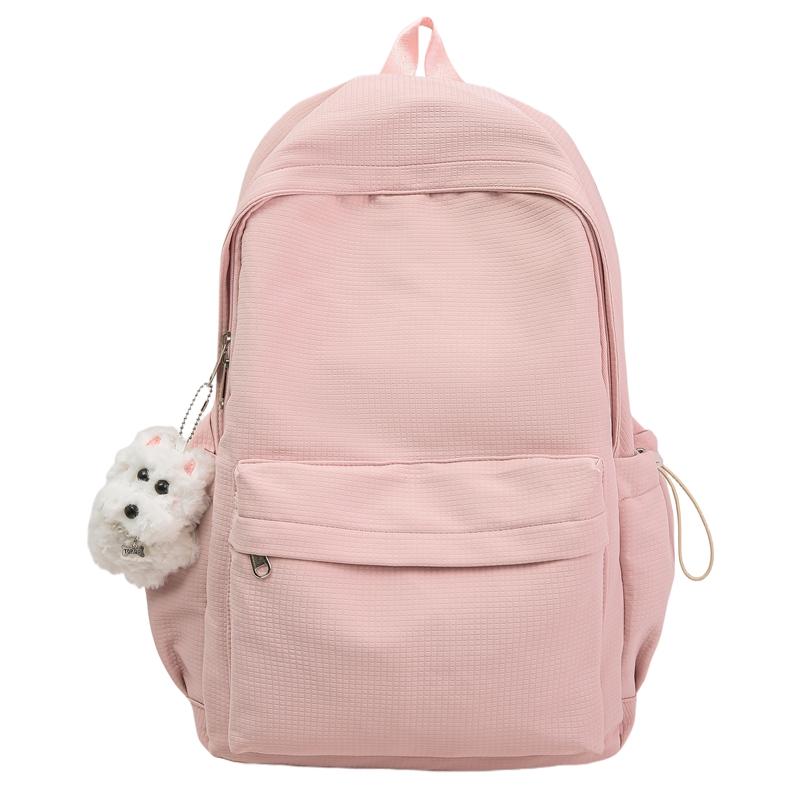 Solid Color Lightweight Nylon Junior Senior High School Schoolbag