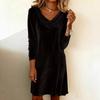 Women Elegant Velvet Cowl Neck High Waist Slim Fit Long Sleeve Midi Dress