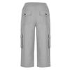 Women Cropped Pants Elastic Waist Adjustable Drawstring Hiking Cargo Pants with Multi