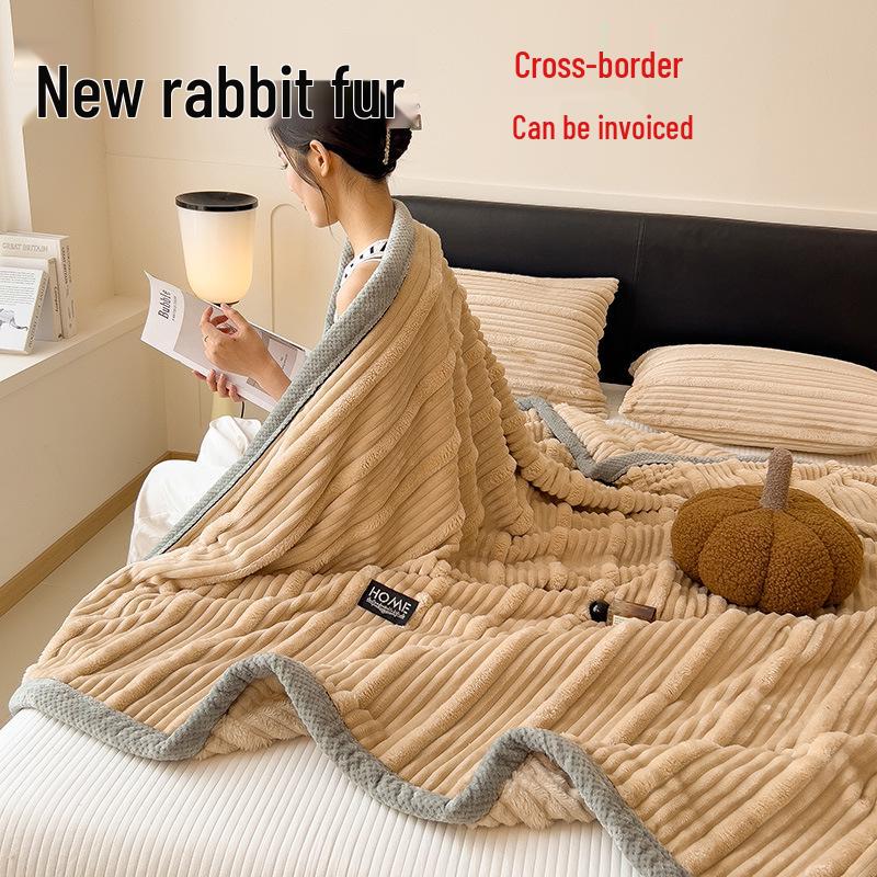 Class A Thickened Flannel & Milk Velvet Blanket - Coral Fleece Nap/AC Cover
