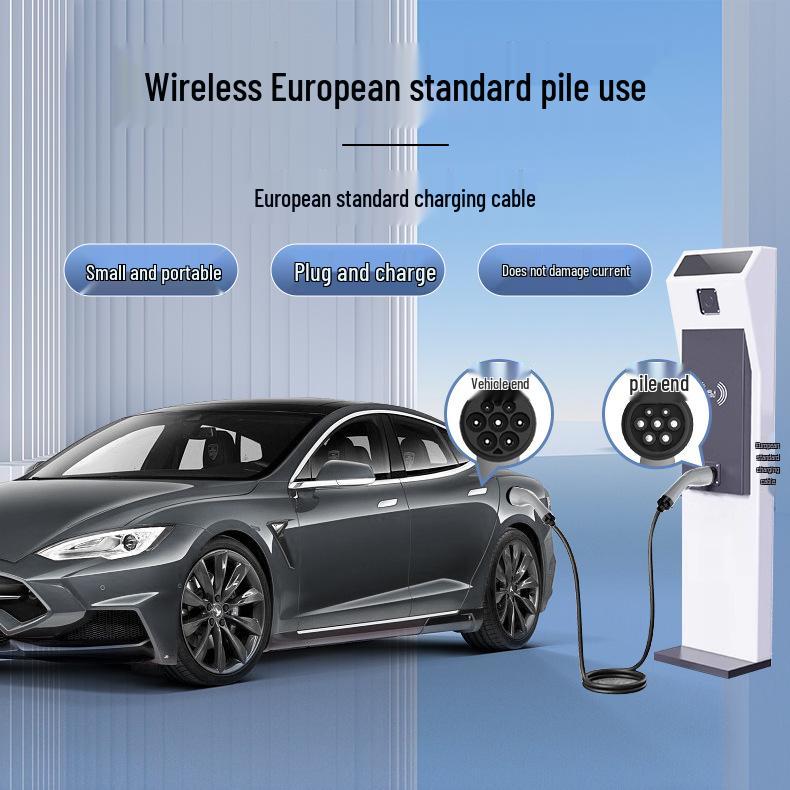 European Standard Dual-Head Type 2 Portable EV Charging Station with Extension Cord