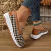 Large Size 2025 Spring and Autumn New Casual Shoes Striped Metal Chain Low-Top Shoes Lightweight Round-toe Shoes