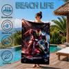 Iron In Action Beach Towel, Super Soft Microfiber, Perfect Gift for Her/Him, Birthday, for Pool, Beach, Travel, Decor Beach Party