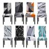 Spandex Wedding Chair Cover Lattice Floral Printed Seat Protector Slipcover for Hotel Banquet Housse De Chaise Dining Room Chair