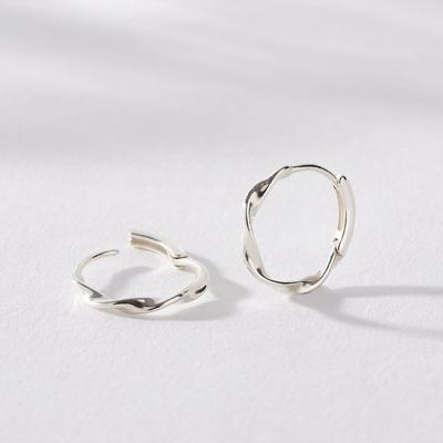 925 Silver Mariete One-Touch Ring Earrings W