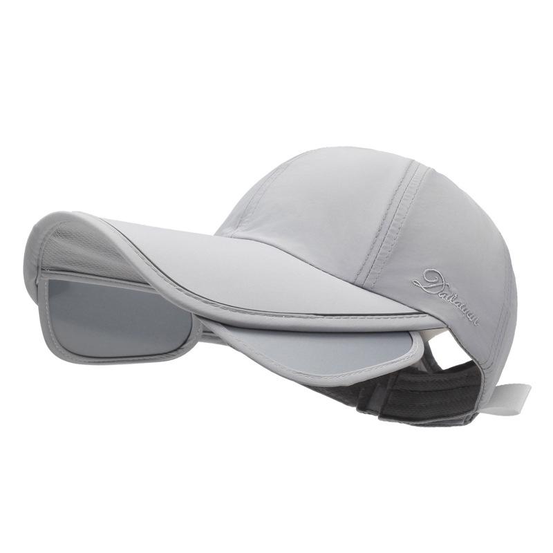 Summer Thin Quick-drying Sunshade Cap Can Be Tied with A Ponytail and  Large Brim To Cover The Whole Face Sunscreen Basebal lCap