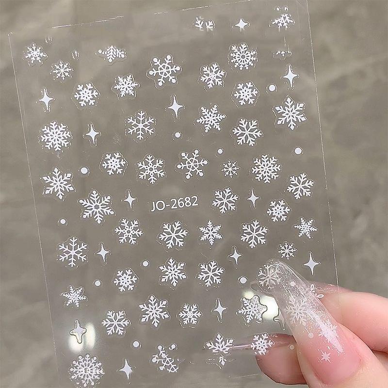 1 Sheet Christmas White Snowflakes Nail Stickers Snowflake Nail Decal Snowflake Xmas Slider