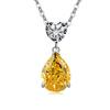 Jewelry Temperament Warm Sun Water Drop Necklace Ice Flower Cut Zirconium Platinum Plated 925 Silver Pendant Necklace