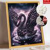 This Black Swan Pearl Painting Kit Features 5D Pearls and a Mosaic Art Style. Designed for Elegant Home Wall Decoration.