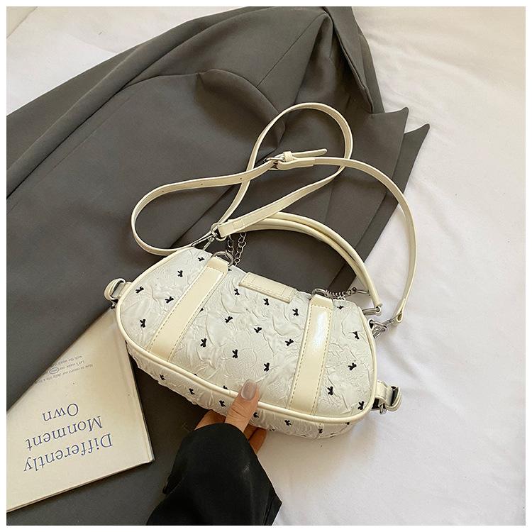 

Модный тренд маленькая сумка женская 2025 новая ретро легкая роскошь нишевая высококлассная ручная сумка под мышкой на плечо сумка-мессенджер белый