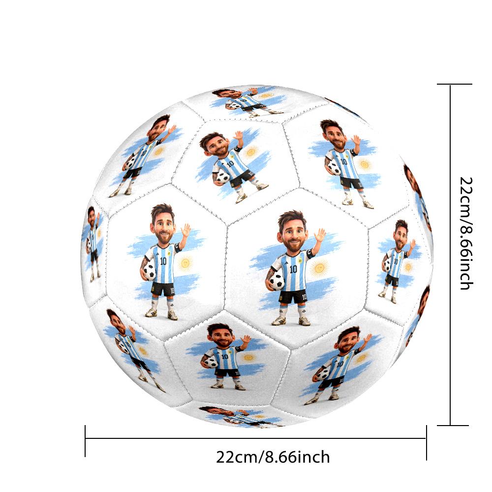 Farbenfrohes Messi-Logo-Design Größe 5 Fußball Maschinengenäht Indoor/Outdoor Training und Spiele für Fußballzubehör