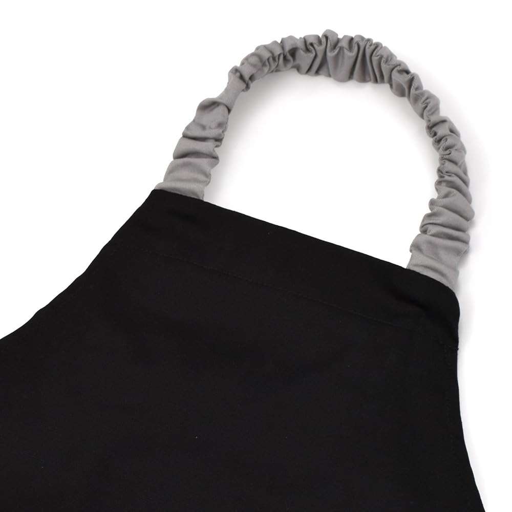 COLORFUL CANDY STYLE Apron In Solid and Triangle Scarf Easy To Put On and Take Elementary School N1256140 Children's (100-120cm) Black, Boys' Set,
