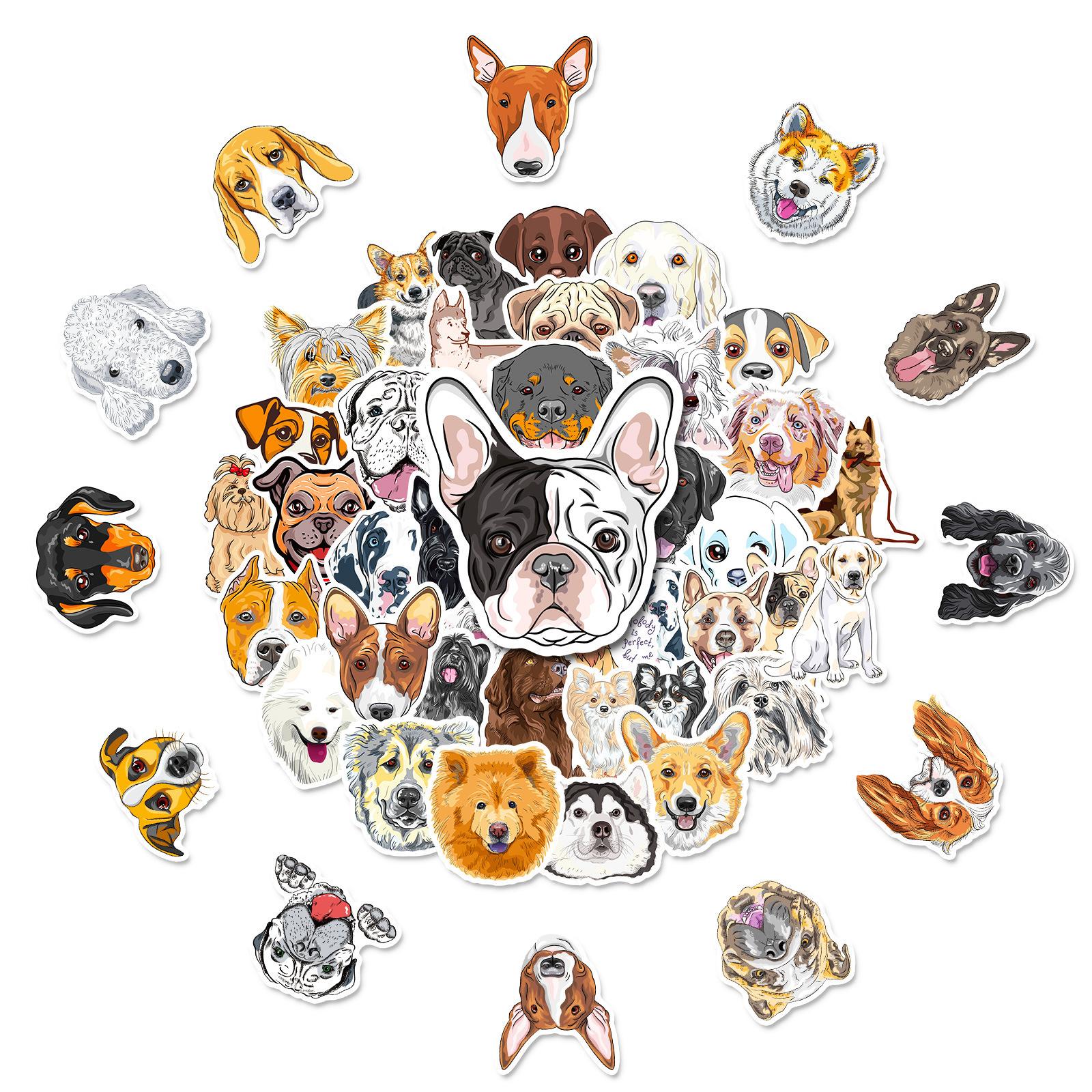 

50 Personalized Puppy Creative Car Stickers Cute Golden Retriever Dog Stickers Etsydog Field