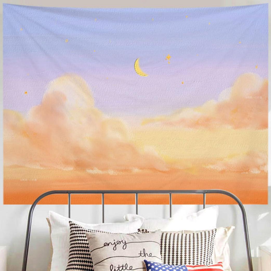 Dormitory room decoration aesthetic tapestry oil painting landscape tapestry room bedroom wall tapestry decoration wall hanging 100X70CM