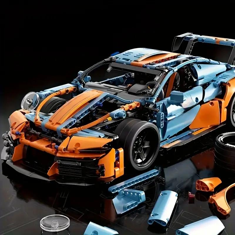 1243-Piece Blue Supercar Model Set - Easy To Assemble, Quick Assembly Racing Car Model, Racing Building Block Model, Gift for Car Enthusiasts 2026