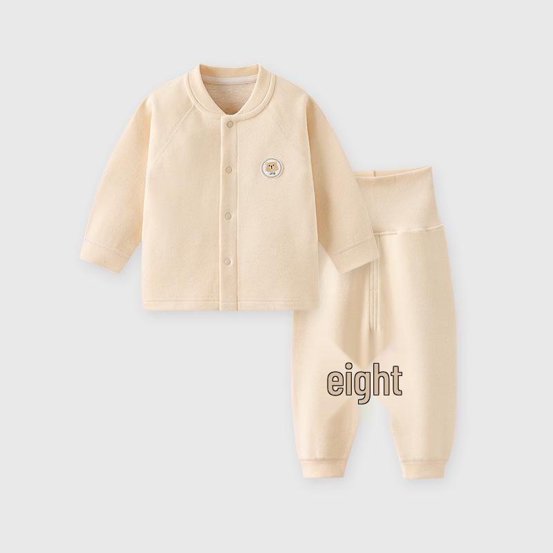 Baby Thermal Pajama Set: Two-Piece with Front Button and High-Waist Pants