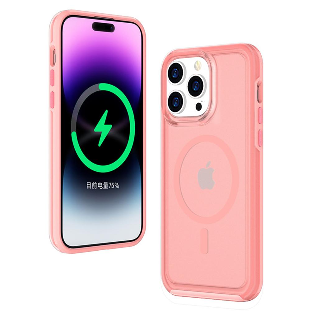 For iPhone 16 Pro Back Cover Skin Touch Frosted Translucent Magnetic Phone Case