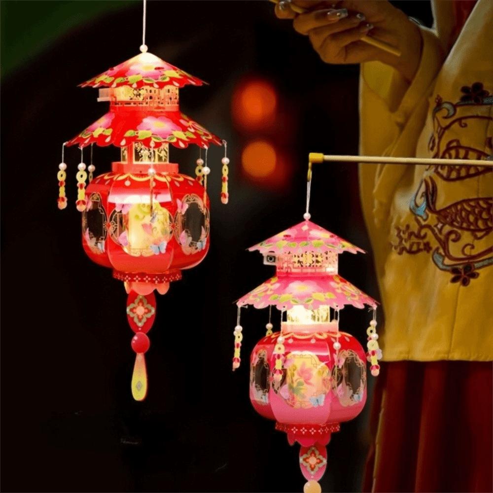 Lanterna Pagoda Leggera per la Festa di Metà Autunno Lanterna Portatile Lanterna da Appendere a LED Bambini