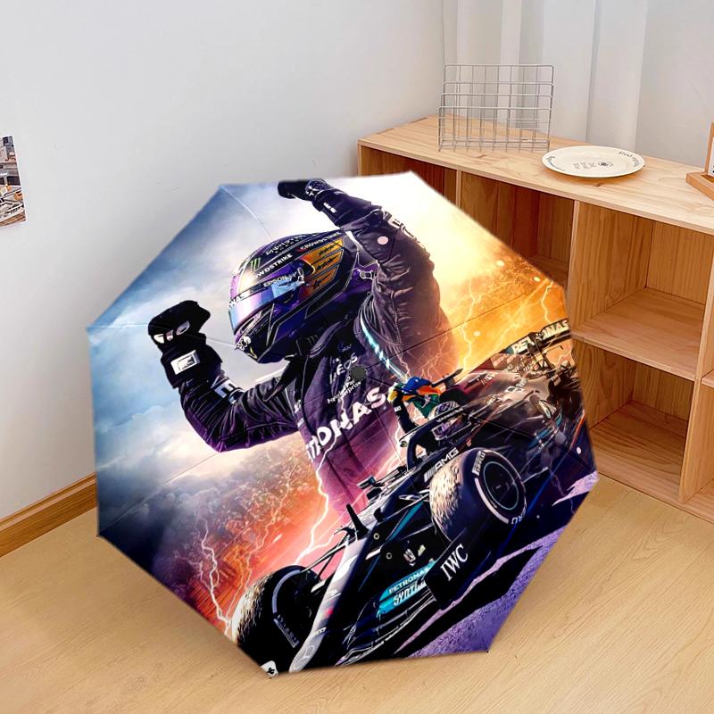 1 PC Automatic Folding Umbrella - Cool sports car Pattern, Portable & Foldable Design with 8 Ribs, Christmas Birthday Gifts