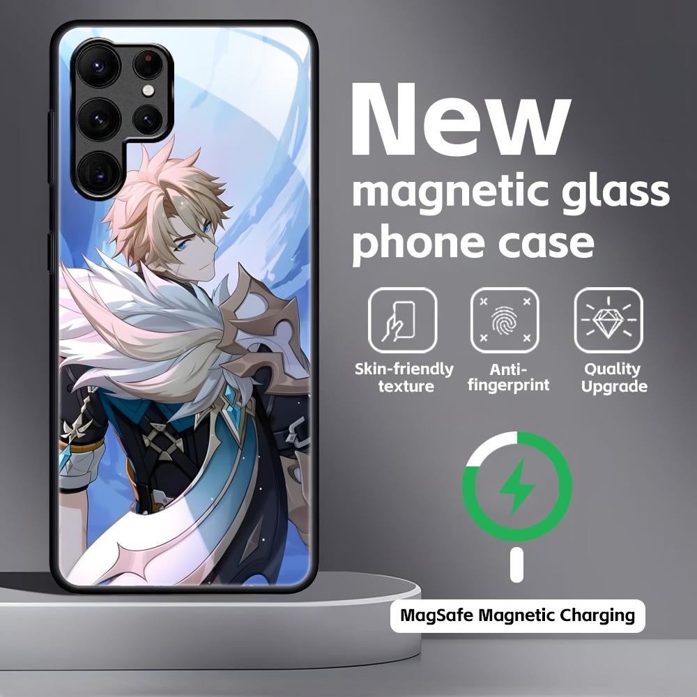 Genshin Impact Varka Phone Case For Samsung S26 S25 S24 S23 S22 S21 Plus Ultra Note20 Glass Magnetic Case